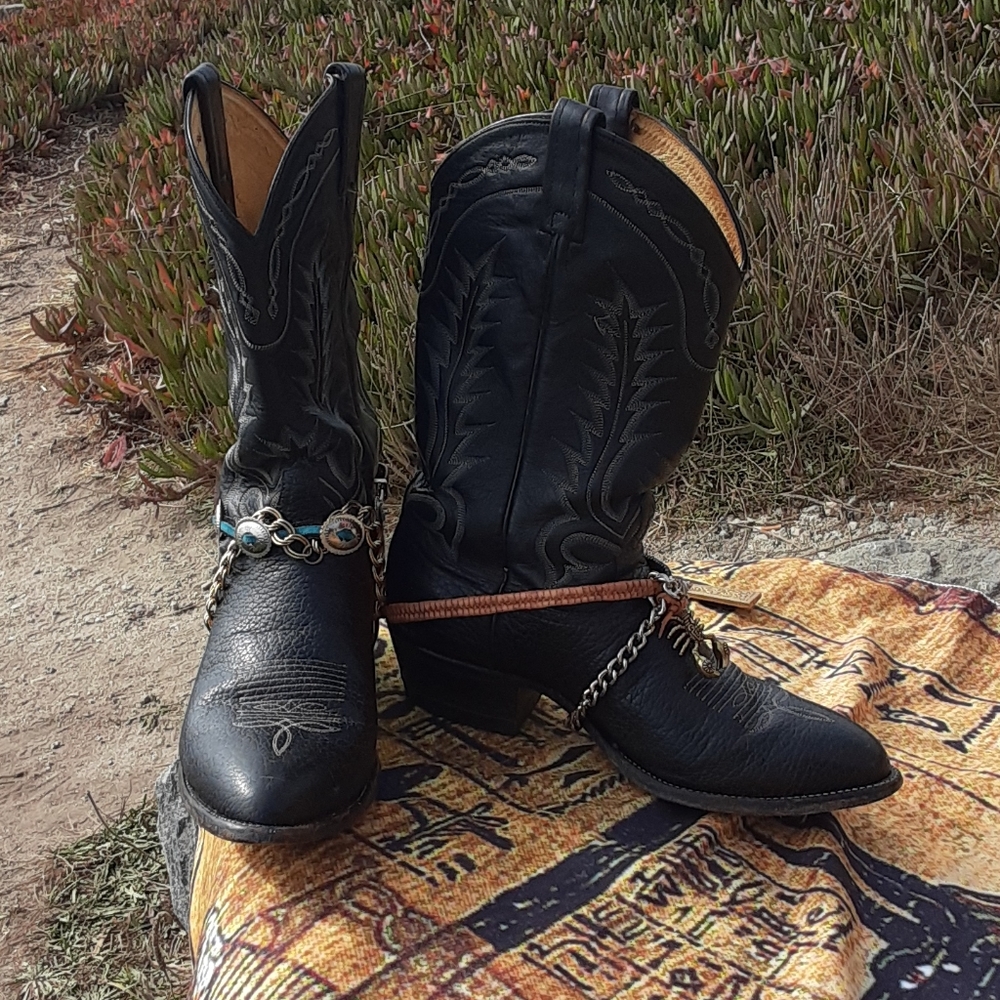 Custom Leather & Metal Boot Straps